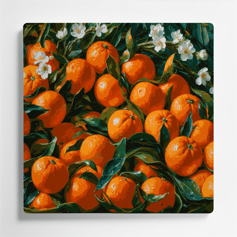 Art mural en métal «Fruit Mandarin Green», H 12 po x l 12 po