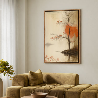 Framed Canvas Wall Art - Vintage Abstract Wall Prints for Bedroom - 24"x36"