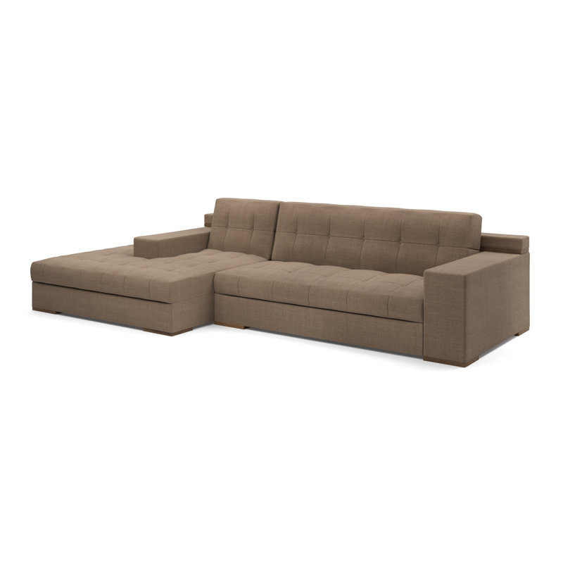 Canapé modulaire Indio avec banc, Mélange de polyester kaki Nevis