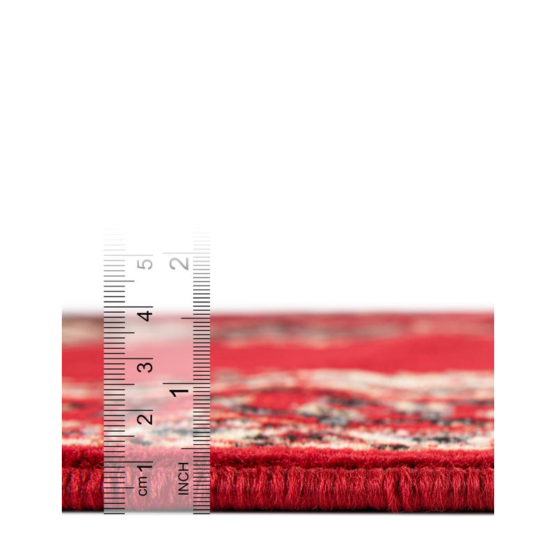 Tapis oriental noir Balthrop, Tapis de couloir 2 pi 7 po x 10 pi, Red