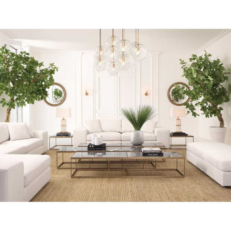 La Quinta Coffee Table, Gray, Gold