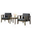 Ensemble de patio d'extérieur pour deux personnes en teck Junco avec coussins et table d'appoint-2002045957-2002045962