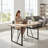 55" Rustic Industrial Dining Table For 4–6 People, Thick Engineered Wood Top With Black Metal Legs, Rectangular Kitchen & Living Room Table