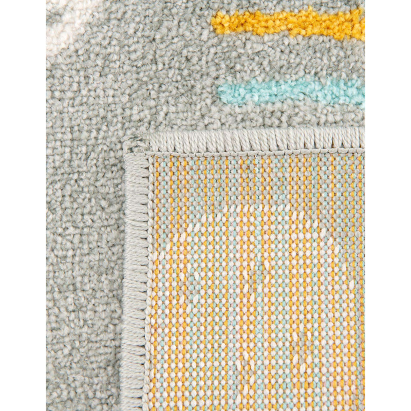 Tapis pour enfant Whimsy, Tapis de couloir 2 pi 2 po x 3 pi 11 po, Gris