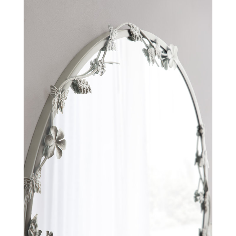 Rosella Round Ornate Wall Mirror, Silver