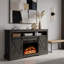 Foyer électrique encastré noir de 23 pouces avec flammes multicolores, télécommande et minuterie