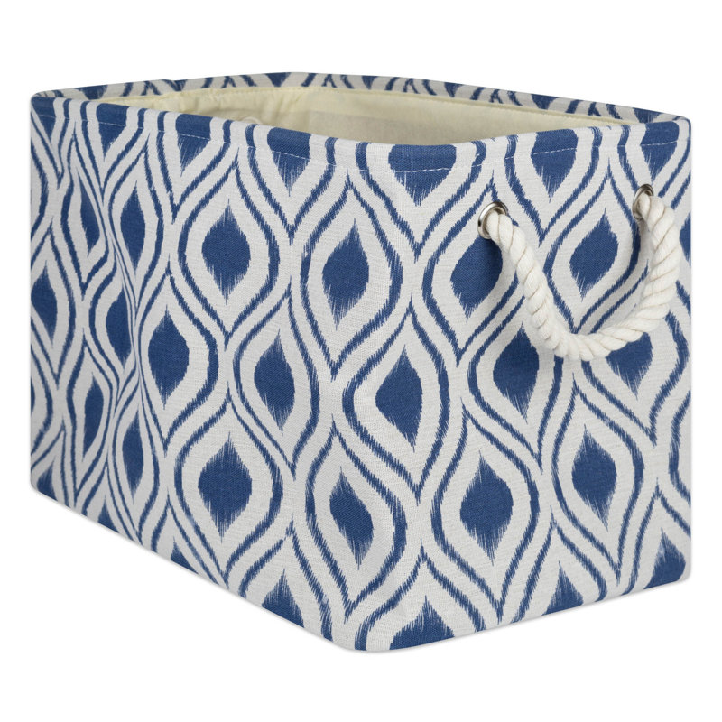 Panier en tissu Amaral Ikat, Bleu français, H 15 po x l 12 po x P 17,75 po