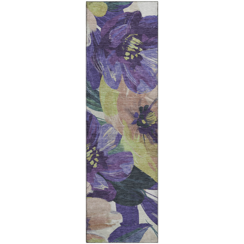 Premium Machine Washable Northdale AMF1487 Floral Rug, Runner 2'3" x 7'6"