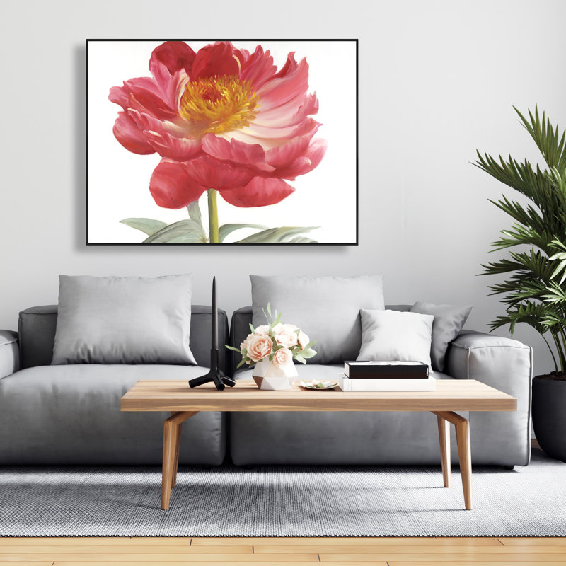 Pink Peony - Modern Framed Canvas for Bedroom Decor