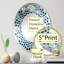 Vagues japonaises Hokusai motif I - Miroir mural à pois ovales-96317731