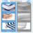 Outdoor Chaise Lounge Cushion, Patio Lounge Chair Cushion With Washable Cover For Pool, Patio, Lawn, Blue And White Stripes