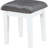 Vanity In White And Dark Grey With Lighting, Stool, Drawer Concealed Side Cabinet, 36 Inches Wide, 19 Deep, 53.19 Tall