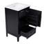 Meuble-lavabo de 20 po avec lavabo, armoire de salle de bain avec porte, tablette de porte et patins réglables, tiroir, noir-121472094