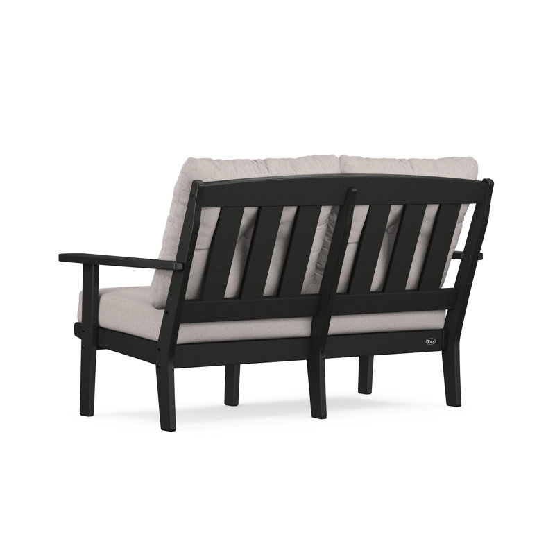 Lakeside Cape Cod Deep Seating Loveseat, Charcoal Black, Dune Burlap Revolution®