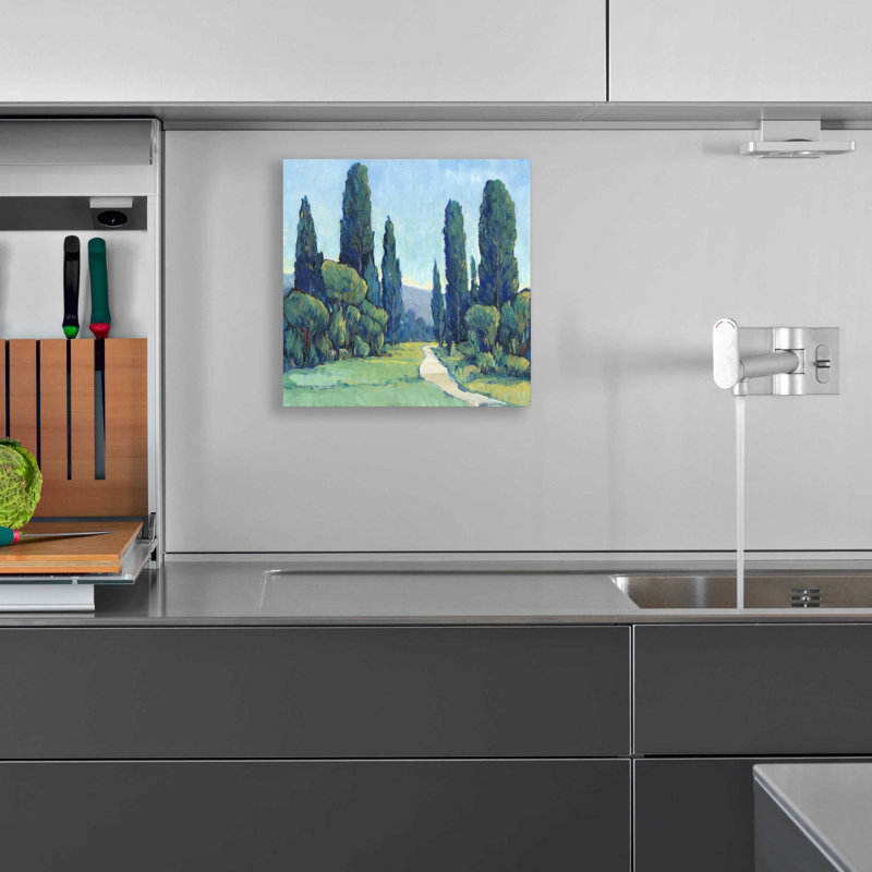 «Cypress Path II» par Tim O'Toole, art mural en verre acrylique, H 12 po x l 12 po x P 0,13 po