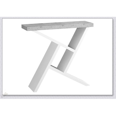 Console moderne moderne en stratifié gris et blanc pour vestibule, côté canapé et espaces de vie contemporains
