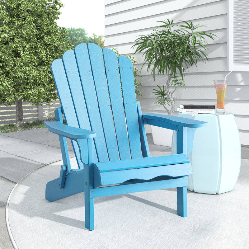 Chaise Adirondack pliante en plastique Henninger, Bleu turquoise