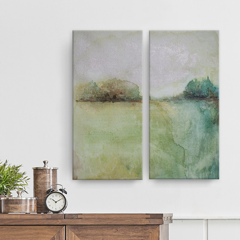 «Abstract Landscape» par Tristan Scott - ensemble de 2 reproductions d'art graphique sur toile tendue