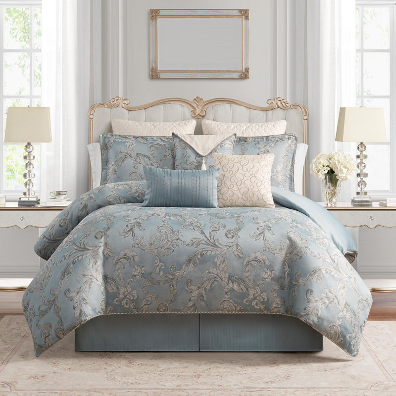 Ensemble d'édredon en satin de polyester Cranfield, Édredon de grande taille et 5 pièces supplément