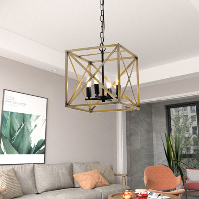 4 - Light Dimmable Lantern Square / Rectangle Chandelier