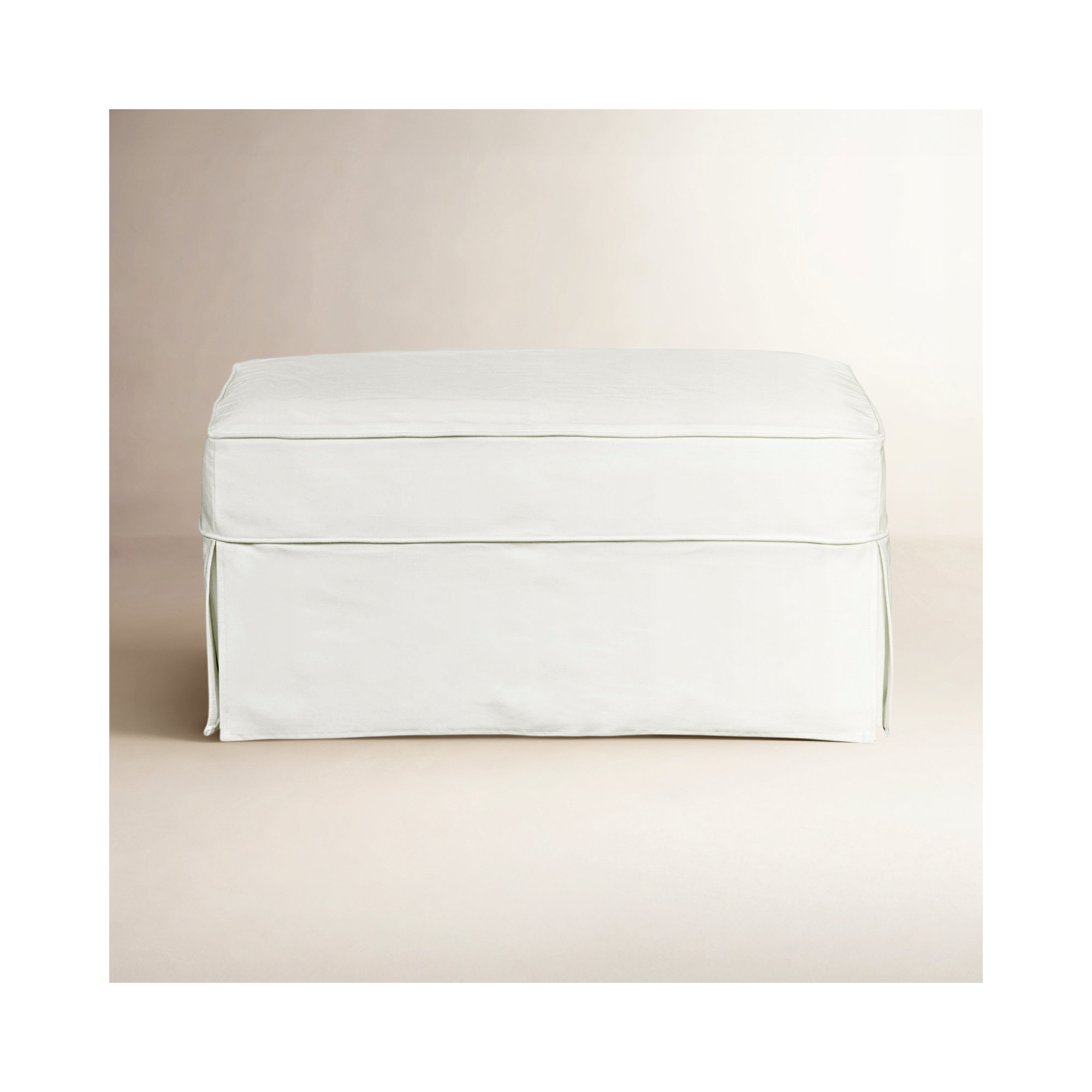 Porter Upholstered Ottoman, Drusky Charcoal Sustain® Basketweave