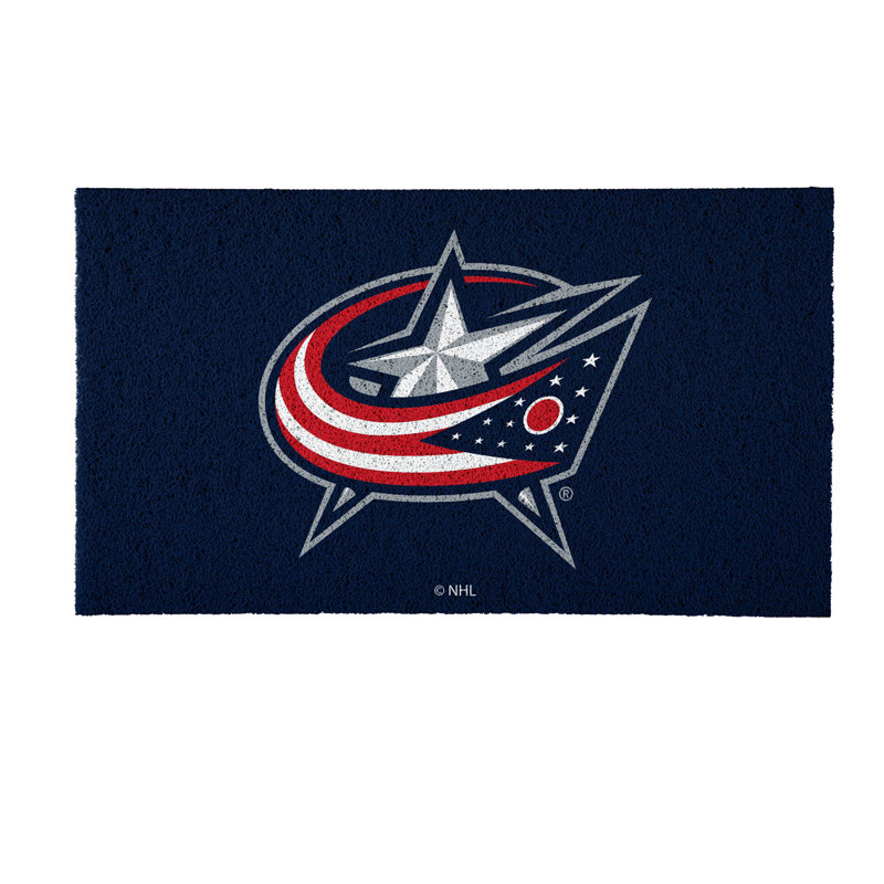 Tapis polychrome en PVC, 16 po x 28 po, Blue Jackets de Columbus