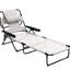 Méridienne inclinable blanc crème, 4 positions, trous pour le visage et les accoudoirs, coussin, pliable pour l'extérieur 4 plage blanc, heure du soleil