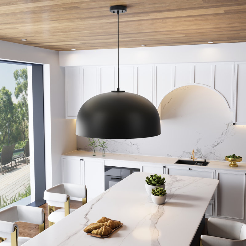 1-E26 24.02 inch Oversize Modern Dome Pendant Light ETL Certified, Adjustable Cord, Dimmable, Ideal for Living Room and Dining Area