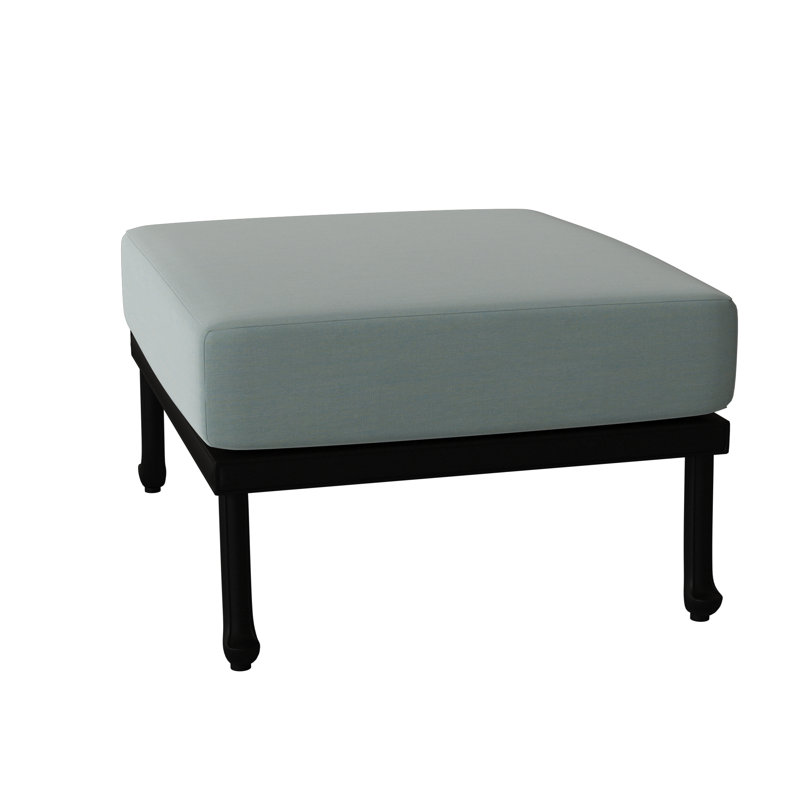 Casa Outdoor Ottoman, Textured Black, Canvas Spa Sunbrella® Canvas