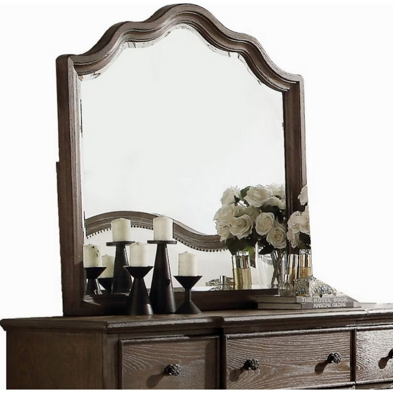 Baudouin Weathered Oak Finish Mirror