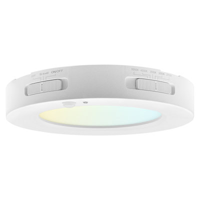  5-Inch LED Flush Mount Ceiling Light with Bi-Level Adjustable PIR Motion Sensor, 12W, 1000LM, 5CCT, Dimmable, CRI90, Title 24, ETL Listed