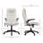 HOMCOM High Back Vibration Massage Office Chair With 6 Vibration Points, Heated Reclining PU Leather Computer Chair With Armrest And Remote, White-544346786