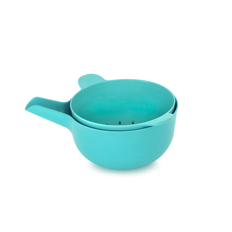 Ensemble de bol et passoire EKOBO, H 5 po x l 8,5 po x P 8,5 po, Lagon