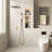 Shower Faucet Set 12" Square Rain Shower Head and Hand Set Brushed Gold