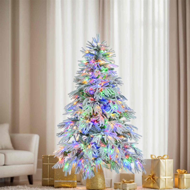 Arbre de Noël enneigé pré-éclairé, 6'