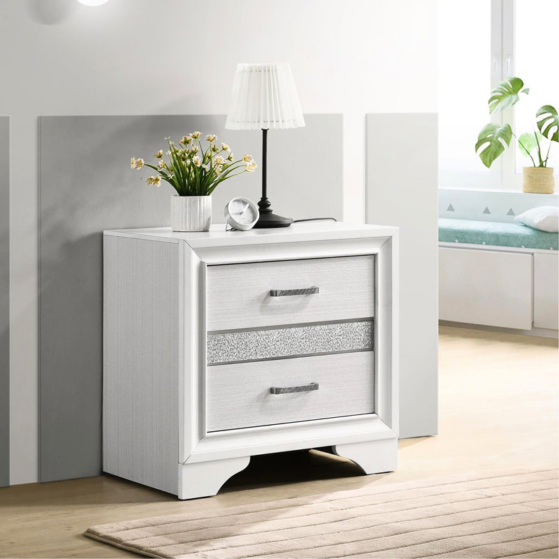 Table de chevet 2 pièces avec support caché blanc - Modern Place