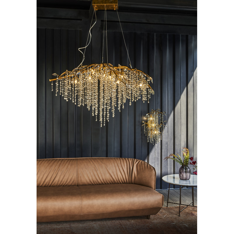 Lustre en cristal 10 lumières Eclectic, Or