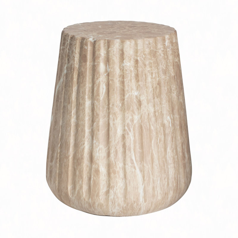 Outdoor Carved Side Table, Gold