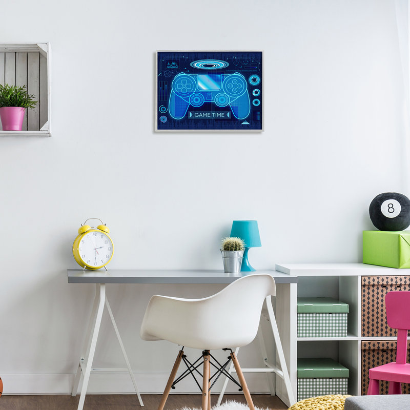 «Game Time Bold Blue», thème de jeu d'ordinateur par Ziwei Li - impression, H 16 po x l 20 po x P 1,5 po