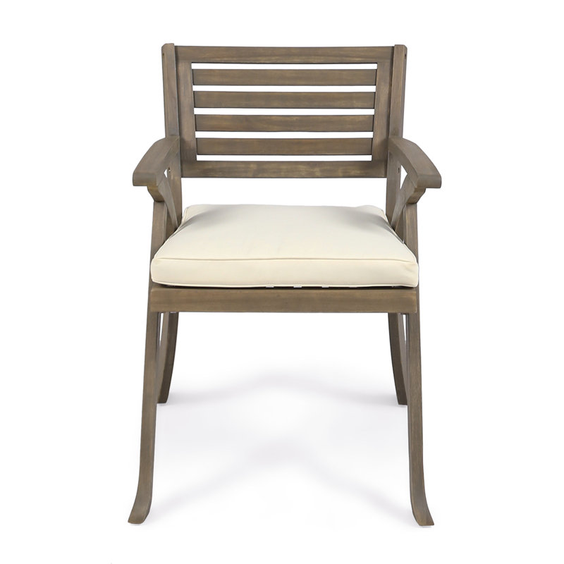 Chaise de patio avec coussin Brizio, Gris
