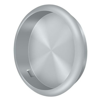 Poignée encastrée Deltana Rond Diamètre de 2 1/8 po; finition chrome satiné