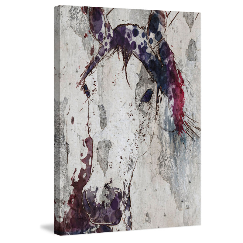 Purple Horse Abstract Canvas Art by Irena Orlov