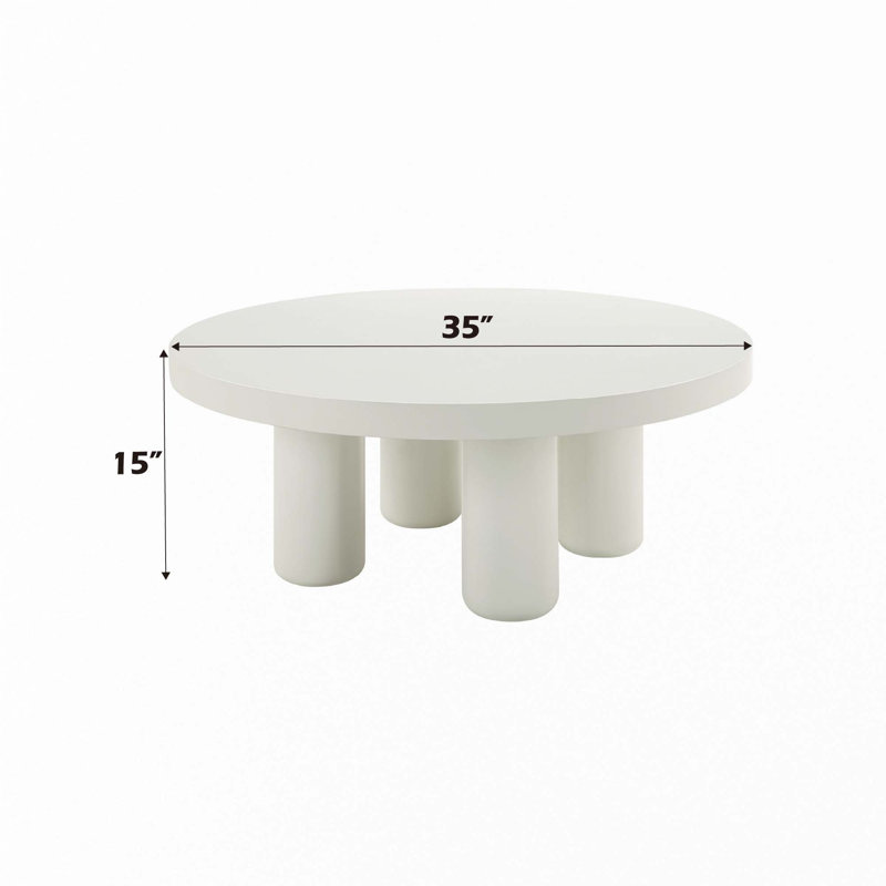 Loanna White Finish Coffee Table