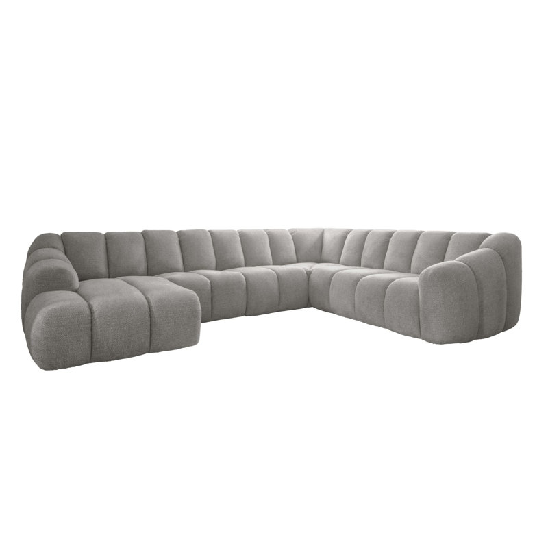 Shell 8 Seater Corner Sofa , Light Grey, Right Hand Facing