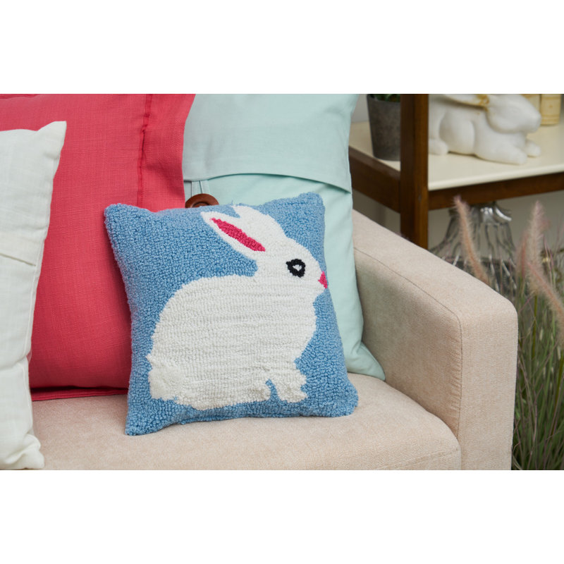 Dawndee 12" Easter Bunny Hooked Pillow