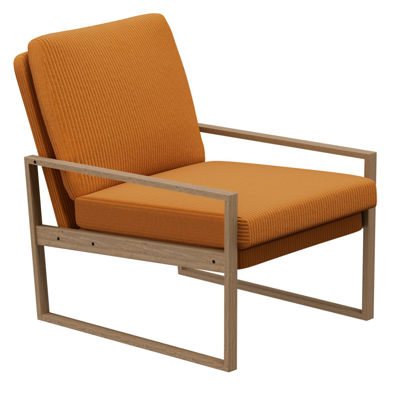Upholstered Accent Chair, Armchair w/ Padded Cushion, Brown
