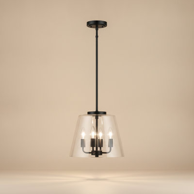 Sara Pendant Lamp (Clear Glass, Black)