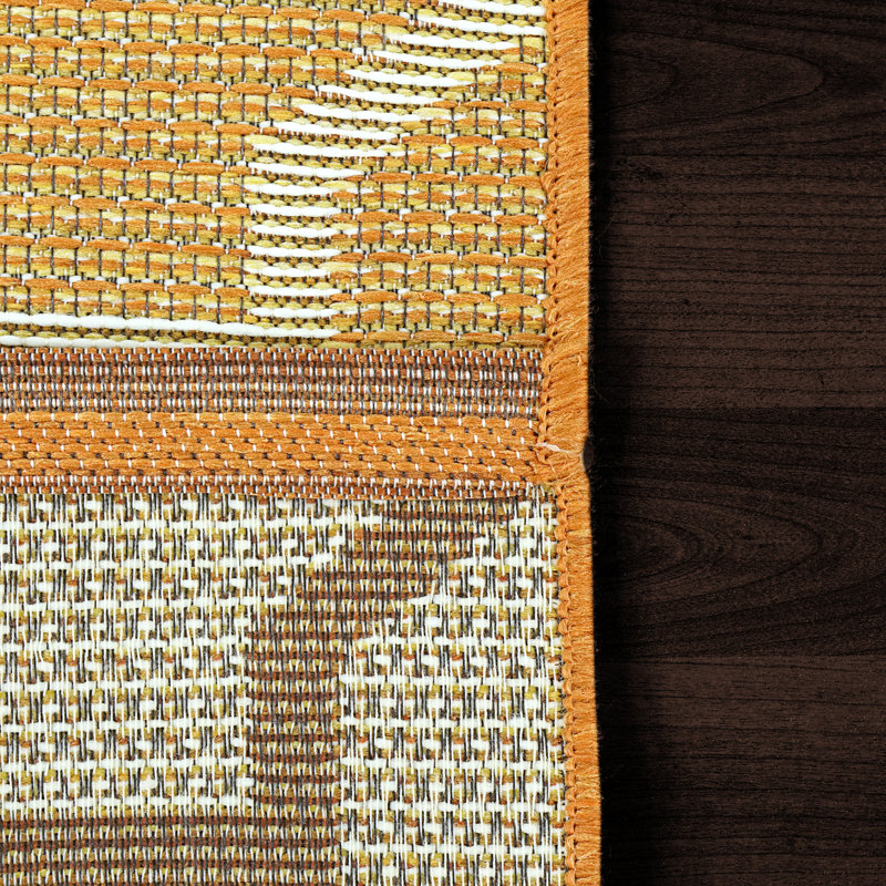 Tapis orange intérieur / extérieur Natoma, Rectangle 3 pi 11 po x 5 pi 7 po