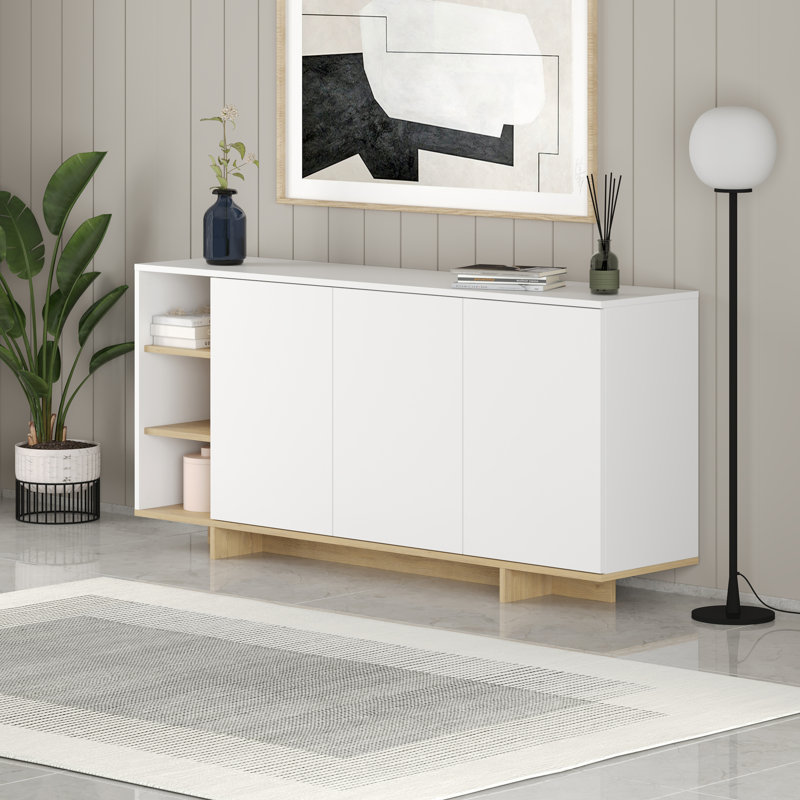 170cm Console Table, White/Oak