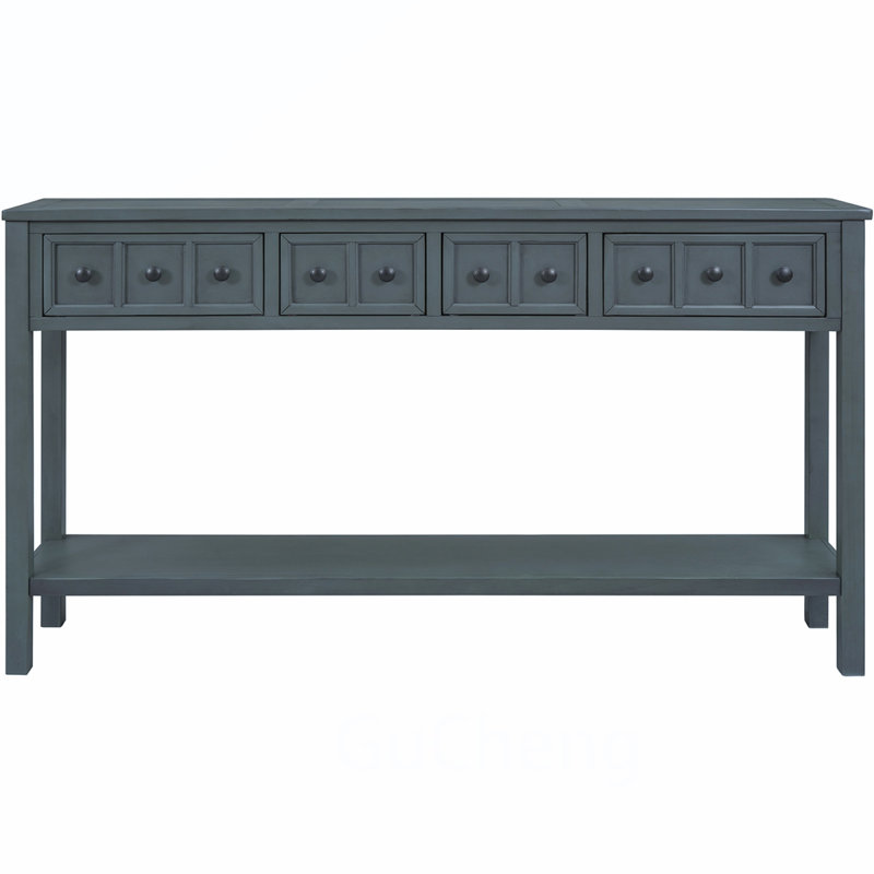 Charming Console Table with Versatile Storage and Stylish Design, Navy